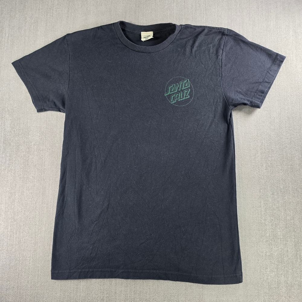 Santa‎ Cruz Graphic T-Shirt Mens Small Black Green Logo Eco Tee